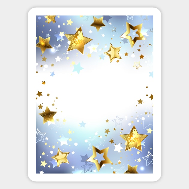 Golden Stars on a Light Background Sticker by Blackmoon9